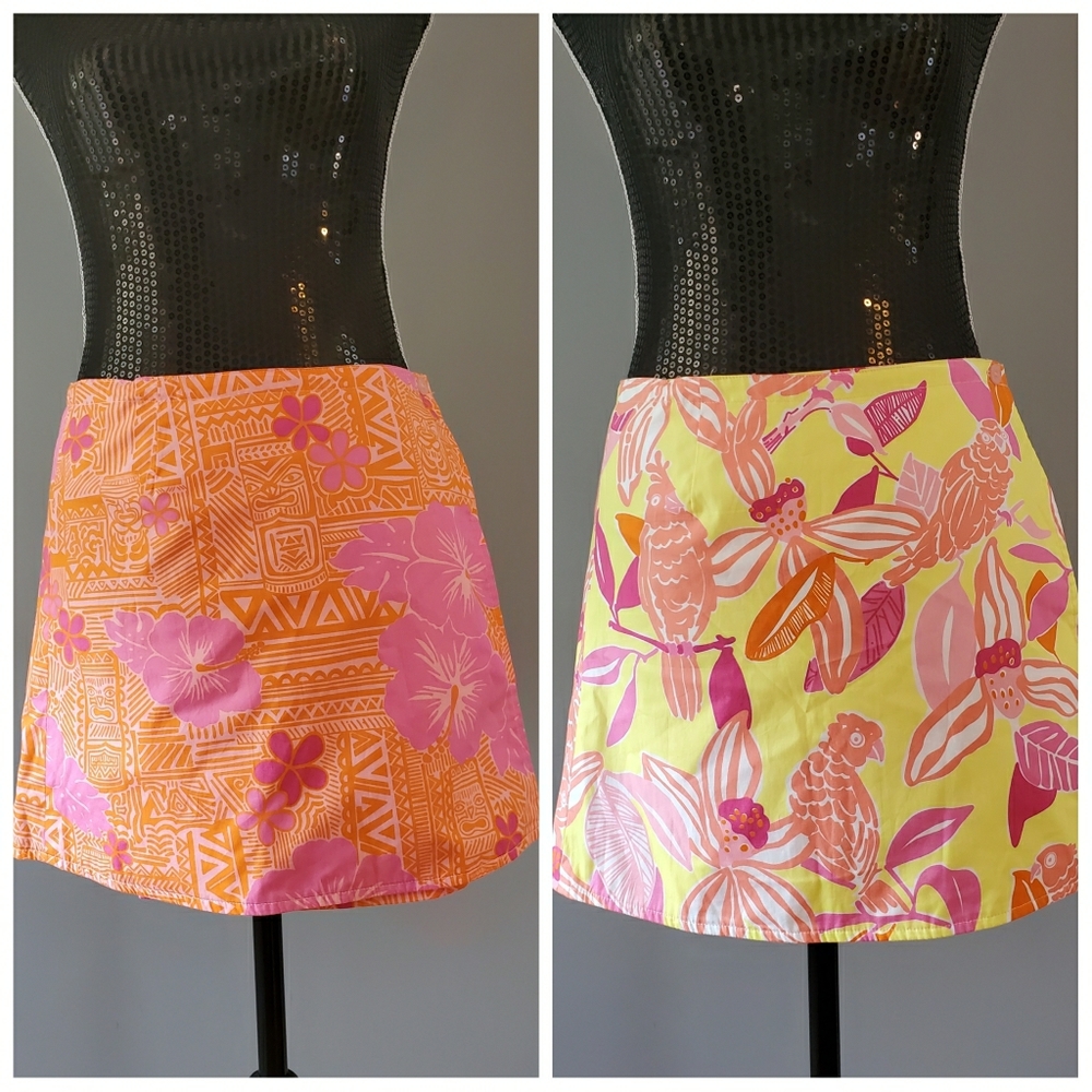Lilly Pulitzer Reversible Wrap Skirt Size 2